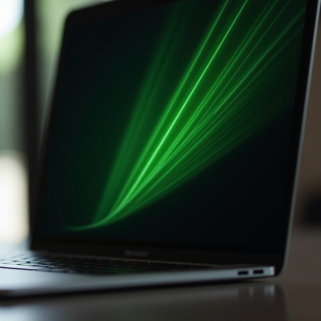 แล็ปท็อปมีเส้นสีเขียวบนหน้าจอ